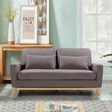 SHASA 2 Seater Pull-out Sofa bed Grey taupe - Front View