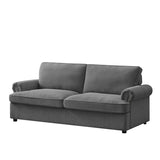 PHEBE 3 Seater Sofa bed with Separate Foam Mattress- Corduroy Dark grey - 45-Degree Angle