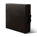 Folding Exercise Floor Mat Dance Yoga Gymnastics Training Home Judo Pilates Gym - Black - Top-Down View
