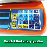 Kitchen Scale Digital Commercial Postal Shop Electronic Weight Scales Food 40KG - orange - Top-Down View