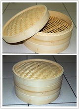 11 Inch Brand New Bamboo Steamer Set - 2 Steamer Baskets With 1 Lid - Front View