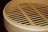 7 Inch Bamboo Steamer Set-2 Steamer Baskets With 1 Lid - Low Angle