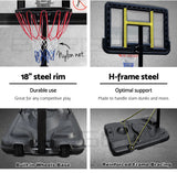 Basketball Hoop Stand System Portable Adjustable Height Ring Backboard Net Rim - Top-Down View