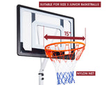 Portable Basketball Hoop Stand System Height Adjustable Net Ring Kids Junior - Rear View