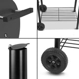 2 in1 BBQ Smoker Charcoal Grill Roaster Portable Offset Outdoor Camping Barbecue - Top-Down View