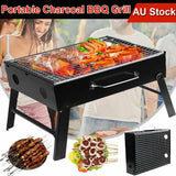 Outdoor Camping Portable & Foldable Charcoal BBQ Grill Hibachi Picnic Barbecue - Front View