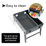 Outdoor Camping Portable & Foldable Charcoal BBQ Grill Hibachi Picnic Barbecue - Top-Down View