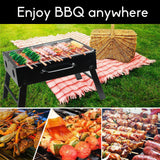 Outdoor Camping Portable & Foldable Charcoal BBQ Grill Hibachi Picnic Barbecue - Low Angle