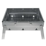 Portable Stainless Steel BBQ Charcoal Wood Outdoor Barbecue Grill Camping Picnic - Front View