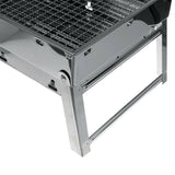 Portable Stainless Steel BBQ Charcoal Wood Outdoor Barbecue Grill Camping Picnic - Rear View