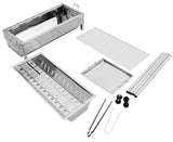 Stainless Steel Portable Outdoor BBQ Barbecue Grill Set Charcoal Kebab Picnic Camping Sets Large - Top-Down View
