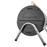 Stainless Steel BBQ Barrel Charcoal Smoker Portable Foldable Barbecue Camping Black - 45-Degree Angle