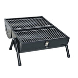 Stainless Steel BBQ Barrel Charcoal Smoker Portable Foldable Barbecue Camping Black - Close-Up Angle