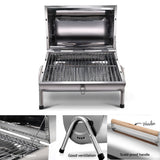 Stainless Steel BBQ Barrel Charcoal Smoker Portable Foldable Barbecue Camping Picnic - Top-Down View