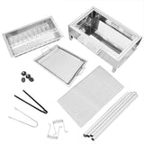 Stainless Steel Portable Outdoor BBQ Barbecue Grill Set Charcoal Kebab Picnic Camping Sets Medium - Front View