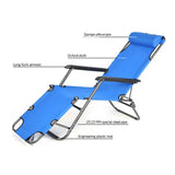 Reclining Sun Beach Deck Lounge Chair Outdoor Folding Camping Fishing Arm Rest - blue - 45-Degree Angle