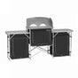 Deluxe Aluminium Foldable Camping Kitchen Picnic Cupboard Bench Table Windshield