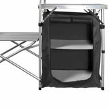 Aluminium Foldable Camping Cooking Kitchen Picnic Cupboard Bench Table Windshield - Top-Down View