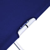 Camping Bed Folding Stretcher Light Weight w/ Carry Bag Camp Portable - blue - Front View
