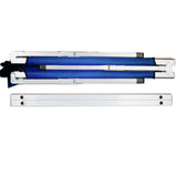 Camping Bed Folding Stretcher Light Weight w/ Carry Bag Camp Portable - blue - Side View