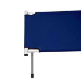 Camping Bed Folding Stretcher Light Weight w/ Carry Bag Camp Portable - blue - Rear View