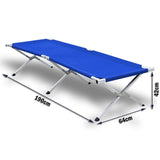 Camping Bed Folding Stretcher Light Weight w/ Carry Bag Camp Portable - blue - Extra Image