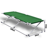 Camping Bed Folding Stretcher Light Weight w/ Carry Bag Camp Portable - green - Extra Image