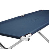 Camping Bed Folding Stretcher Light Weight w/ Carry Bag Camp Portable - navy - Close-Up Angle