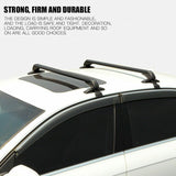 115cm Universal Car Roof Racks Carrier Adjustable Cross Bars Aluminium Alloy Lockable - Front View