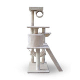 158cm Cat Tree Scratching Post Scratcher Pole Gym Toy House Furniture Multilevel - beige - Front View