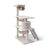 158cm Cat Tree Scratching Post Scratcher Pole Gym Toy House Furniture Multilevel - beige - Side View