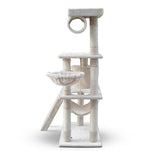 158cm Cat Tree Scratching Post Scratcher Pole Gym Toy House Furniture Multilevel - beige - Top-Down View