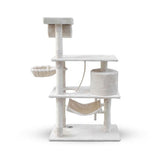 158cm Cat Tree Scratching Post Scratcher Pole Gym Toy House Furniture Multilevel - beige - 45-Degree Angle