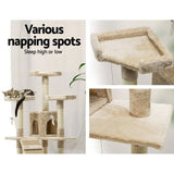 170cm Cat Tree Scratching Post Scratcher Pole Gym Toy House Furniture Multilevel - beige - Side View