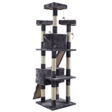 170cm Cat Tree Scratching Post Scratcher Pole Gym Toy House Furniture Multilevel - grey - Front View