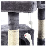 170cm Cat Tree Scratching Post Scratcher Pole Gym Toy House Furniture Multilevel - grey - Side View