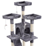170cm Cat Tree Scratching Post Scratcher Pole Gym Toy House Furniture Multilevel - grey - Rear View