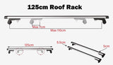 125CM Universal Adjustable Aluminum Alloy Car Roof Rack Cross Bars Carrier Lock - Rear View