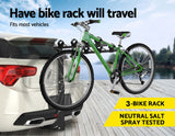 3 Bike Rack Bicycle Car Rear Carrier 2 Steel Foldable Steel Hitch Mount Towbar