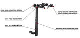 3 Bike Rack Bicycle Car Rear Carrier 2 Steel Foldable Steel Hitch Mount Towbar - Side View