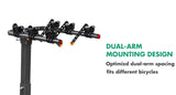 3 Bike Rack Bicycle Car Rear Carrier 2 Steel Foldable Steel Hitch Mount Towbar - Top-Down View