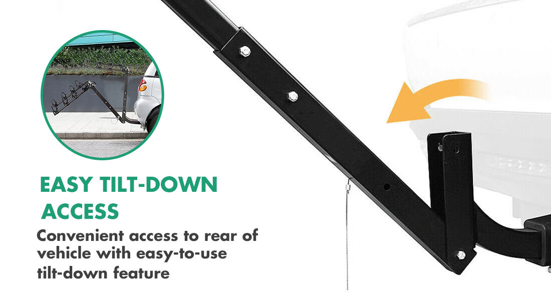 3 Bike Rack Bicycle Car Rear Carrier 2 Steel Foldable Steel Hitch Mount Towbar