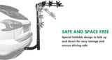 3 Bike Rack Bicycle Car Rear Carrier 2 Steel Foldable Steel Hitch Mount Towbar