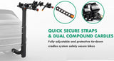 3 Bike Rack Bicycle Car Rear Carrier 2 Steel Foldable Steel Hitch Mount Towbar - Close-Up Angle