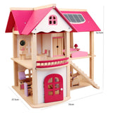 Wooden DIY Dolls Doll House 3 Level Kids Pretend Play Toys Full Furniture Set - Extra Image