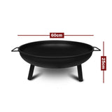 Portable Outdoor Fire Pit Fireplace Open Patio Heater Garden Plant Bowl Steel - Rear View