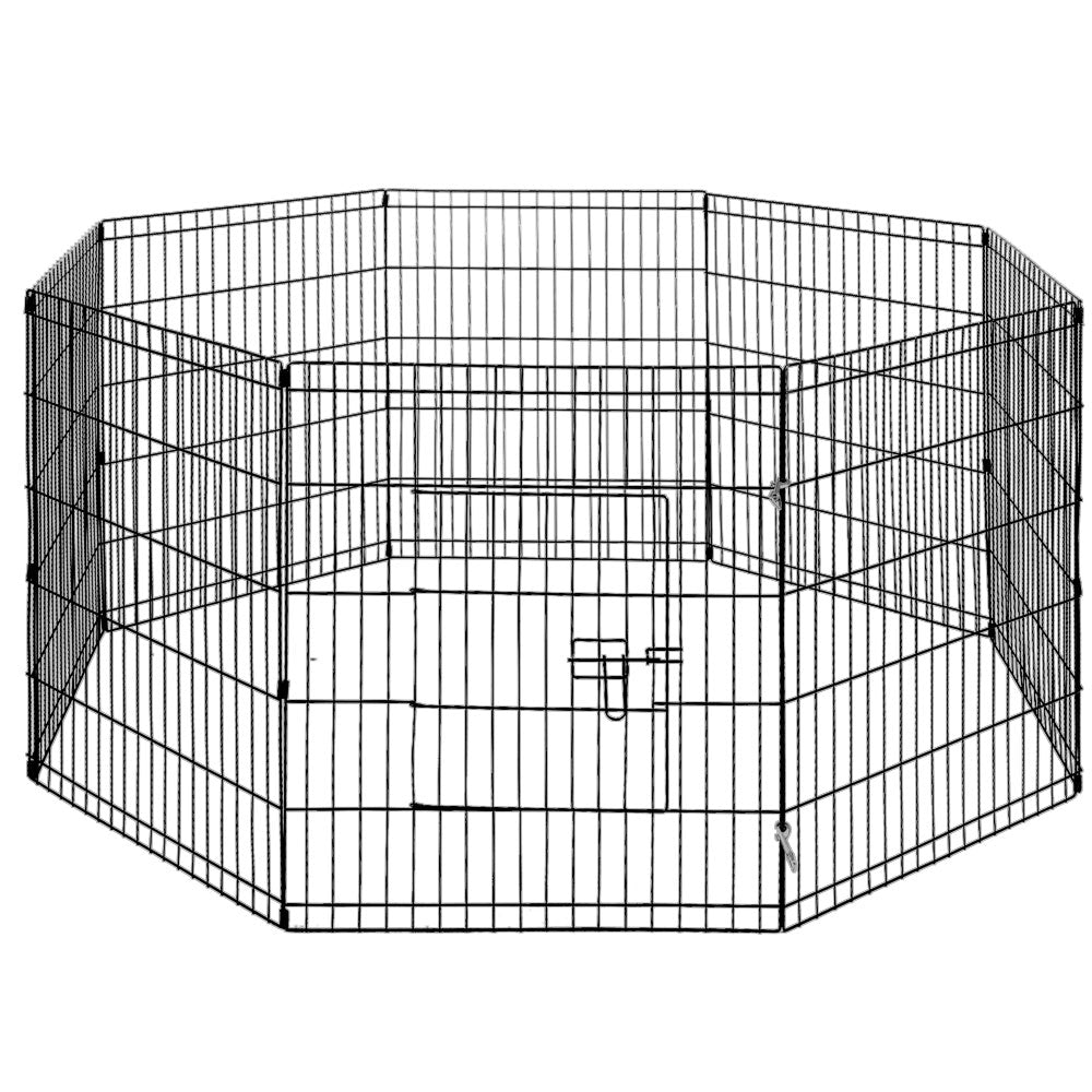24 8 Panel Pet Dog Playpen Puppy Exercise Cage Enclosure Fence Play Pen