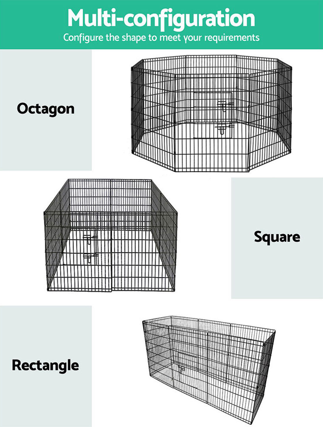 24 8 Panel Pet Dog Playpen Puppy Exercise Cage Enclosure Fence Play Pen