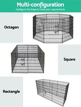 24 8 Panel Pet Dog Playpen Puppy Exercise Cage Enclosure Fence Play Pen - Front View