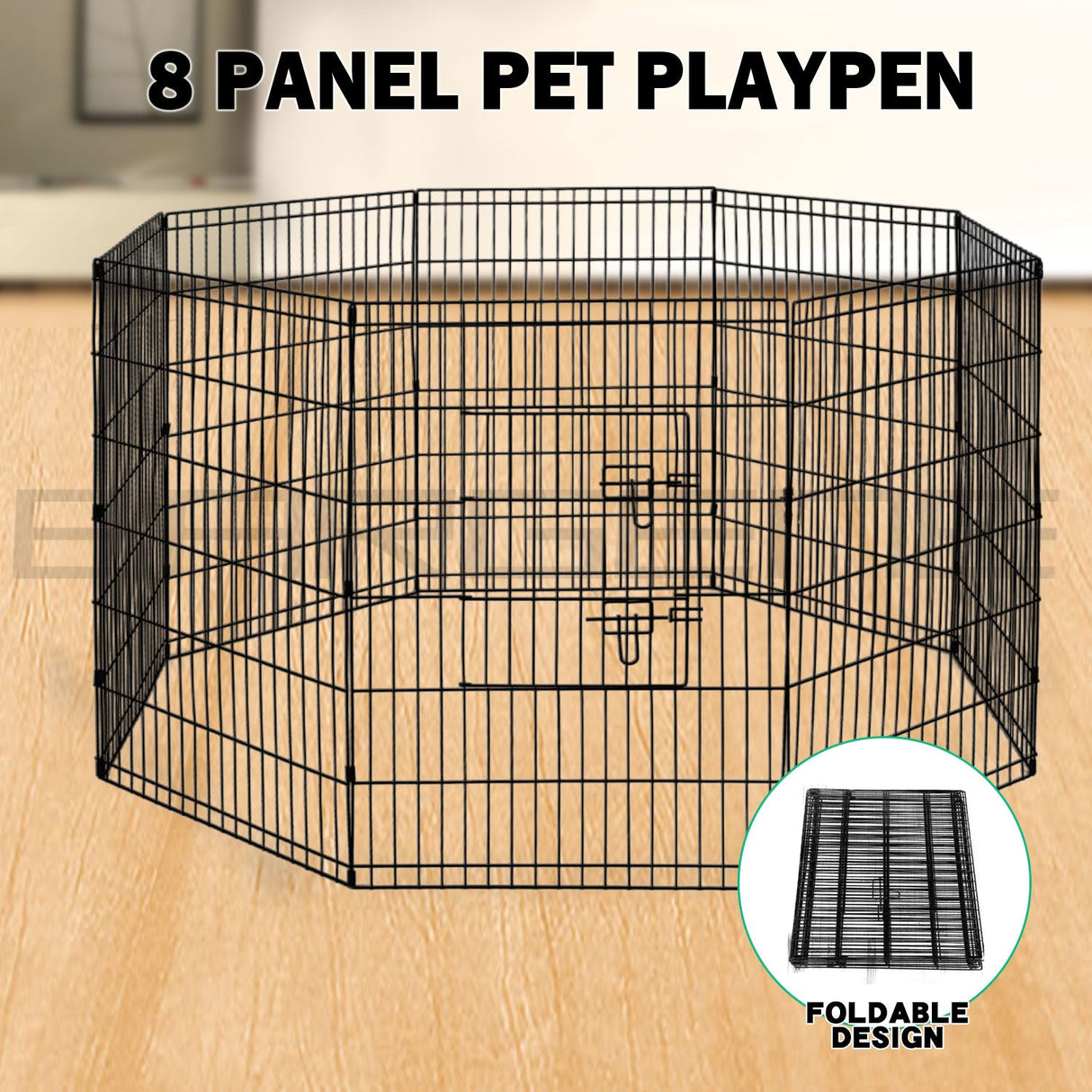 24 8 Panel Pet Dog Playpen Puppy Exercise Cage Enclosure Fence Play Pen